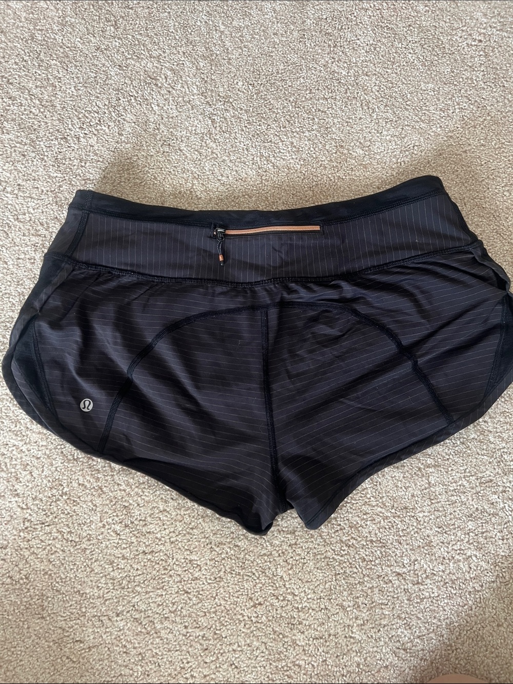 lululemon athletica Black Pinstripe Athletic Shorts